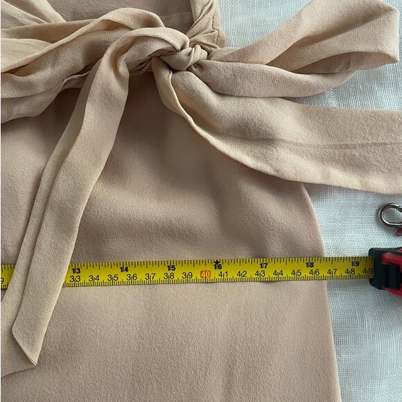Mare Mare x Anthropologie Mini Dress Tunic | Pink Beige Chiffon Wrap S, M $259 - Picture 8 of 15
